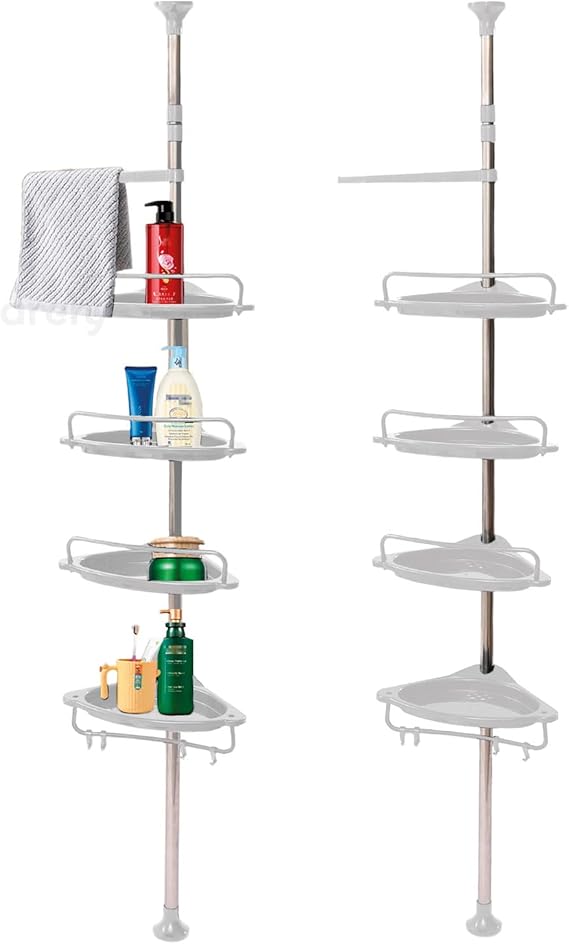 Esquinero organizador para baño De Acero Inoxidable Con 4 Estantes