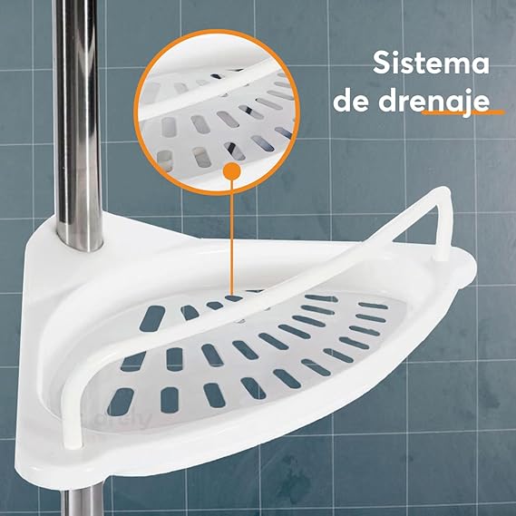 Esquinero organizador para baño De Acero Inoxidable Con 4 Estantes