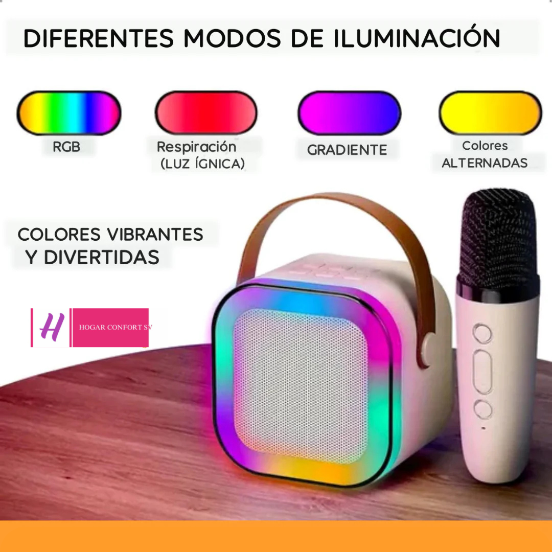 Parlante karaoke bluetooh con luces rgb