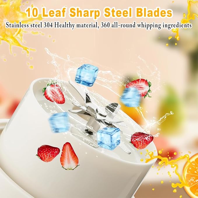 licuadora personal para batidos y licuados 10 cuchillas de gran capacidad de 500 ml y recargable por USB