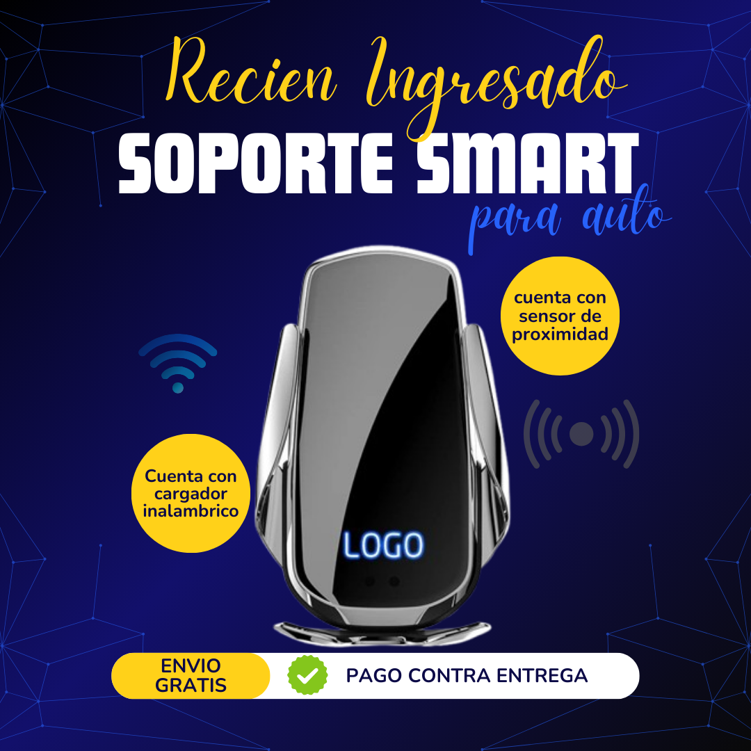 Soporte para auto, cargador inalámbrico carga rapida para teléfono celular