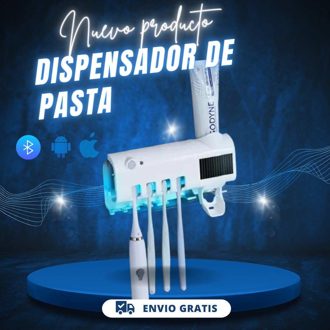 Dispensador de pasta dental con esterilizador UV, con panel solar